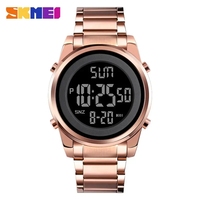 Jam Tangan SKMEI 1611 Model Terbaru Mewah untuk Pria, Sport, Baja Anti Karat, Tahan Air, Layar LCD, Jam Tangan Bisnis Pria, Relojes