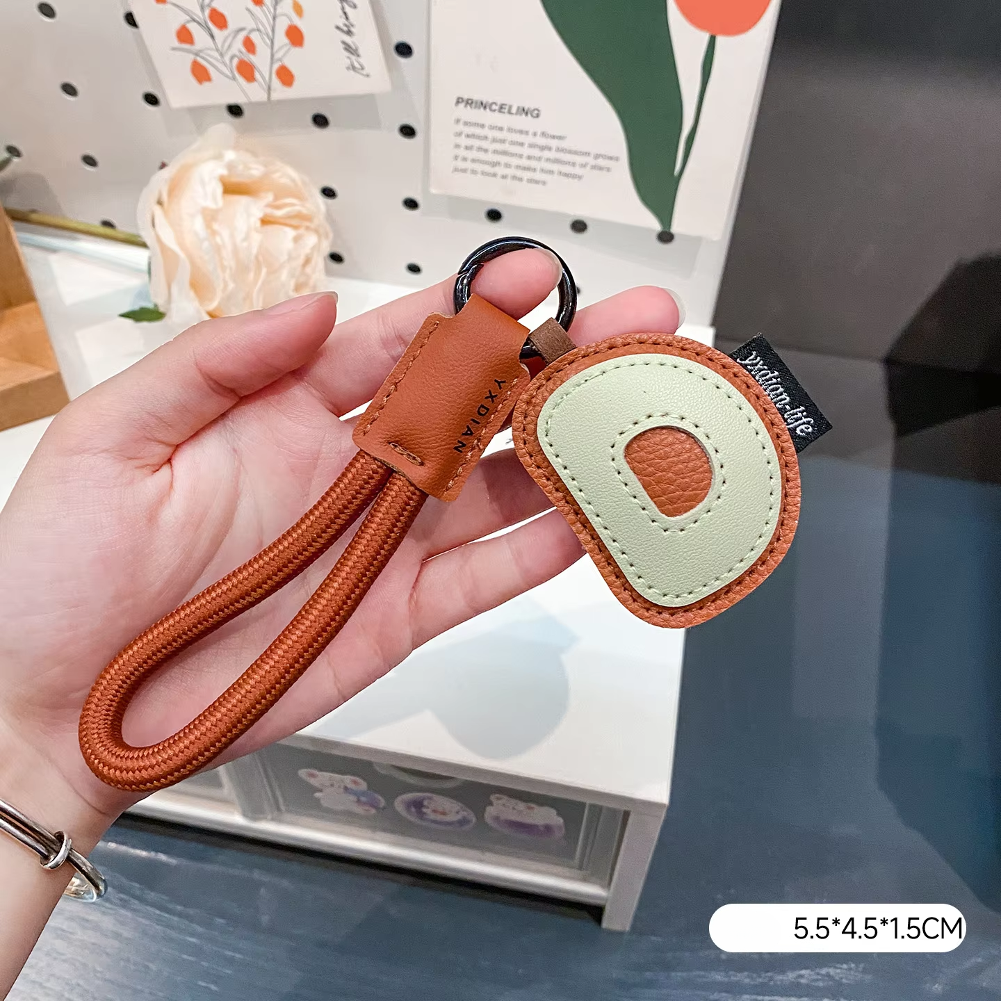 Leather letter pendant-d