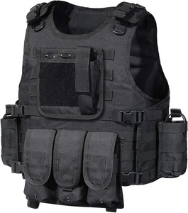 เสื้อกั๊กยุทธวิธีกระเป๋าคาดเอวสำหรับใส่อุปกรณ์ล่าสัตว์สีดำ - Product Image 1