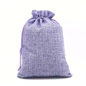 Sac en jute biologique pour riz 500g, sac en toile de jute, logo personnalisé imprimé, sac en toile de jute rose, recyclable, sac à cordon pour aliments, épicerie, cadeau - Product Image 2