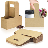 Portavasos de cartón desechables personalizados al por mayor con asa para llevar, ideales para café, bodas y fiestas