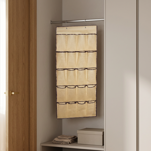 Sac suspendu multifonction en tissu non tissé en fibres végétales Mnj, cinq couches, 45x128cm, organisateur de rangement pour chaussures à suspendre sur la porte - Product Image 3