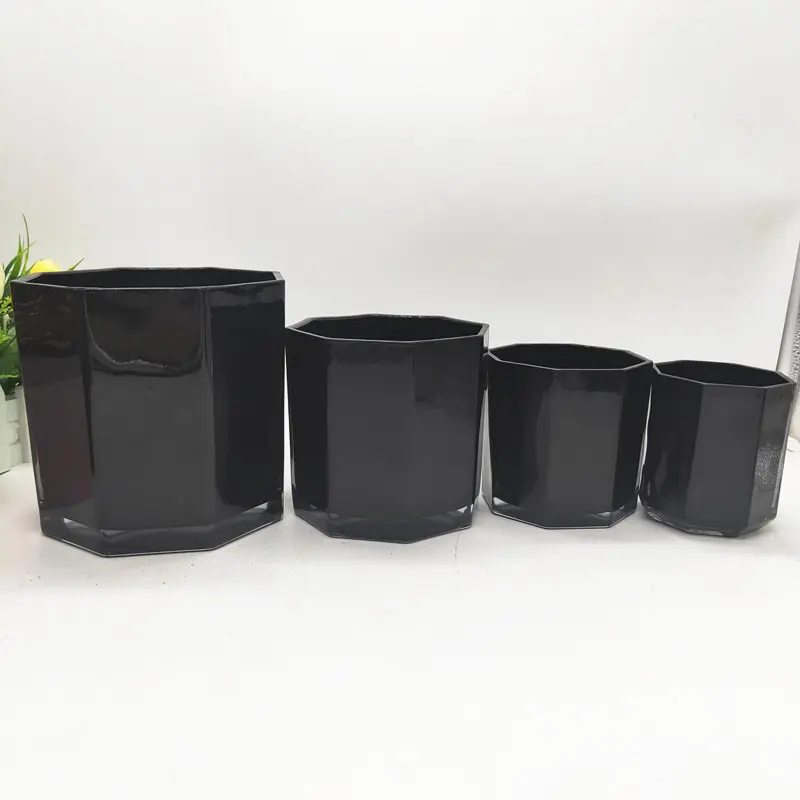 Ottagono vaso di vetro serie colore personalizzato 11 oz candeliere