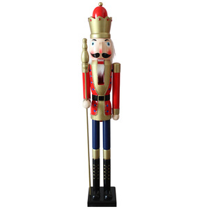 Grand <span class=keywords><strong>Casse</strong></span>-<span class=keywords><strong>Noisette</strong></span> en Bois de 150cm, Soldat Peint à la Main, Décoration de Noël Géante, <span class=keywords><strong>Figurine</strong></span> de Vacances grandeur nature pour Affichage de Magasin à Domicile - Product Image 3