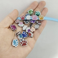 Breloques coulissantes 8 mm motifs pattes d'animaux, lettres coulissantes et perles pour bracelets, colliers pour animaux et fabrication de bijoux DIY