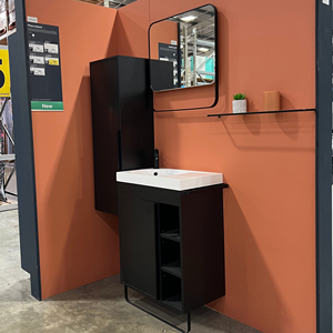 Luxury Modern Ceramic Basin Bathroom <strong>Vanity</strong> Set Water Resistant PVC <strong>Case</strong> Supplier's Luxury Sink with <strong>Vanity</strong> - Product Image 1