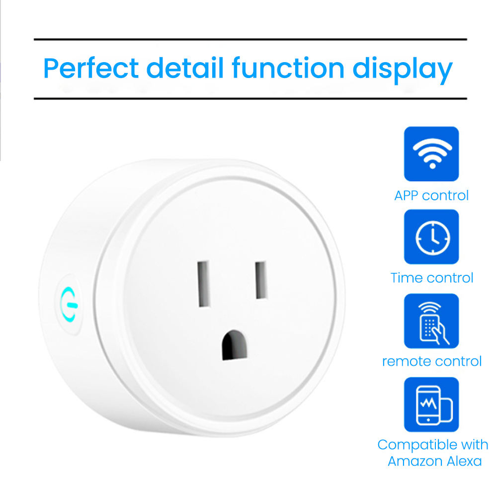 HONPNK15 V0 Fireproof US Standard WiFi Smart Socket Mobile Phone Switch Voice Remote Control Circular Smart Plug