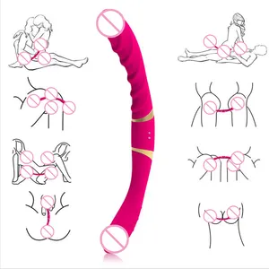 Europa Doppel köpfe Dildo Sexspielzeug für Frauen Medizinische Silikon dildos Flexibles Lesben Double Ended Vibrator Vibrations spielzeug für Mädchen