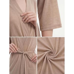 FOXA - Juego de 3 batas largas y suaves para mujer, estilo kimono, sedosas, para spa o dormir - Product Image 6