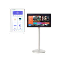 Miroir intelligent de 27 pouces avec écran tactile Android, support multi-angle, écran HD pour assistant domestique intelligent, utilisation en ascenseur, cuisine/divertissement