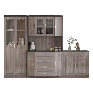 Customization Mdf Kitchen Cabinet <strong>Design</strong> Storage Cabinet with Glass High Mdf Kitchen Storage <strong>Closet</strong> with Hinges - Product Image 1