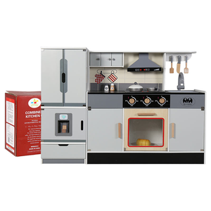 Trẻ Em Bằng Gỗ Vai Trò Chơi Lớn Màu Trắng Tủ Lạnh Nhà Bếp Thiết Lập Giáo Dục Giả Vờ Nấu Ăn Đồ Chơi Cho Trẻ Em Gái - Product Image 3