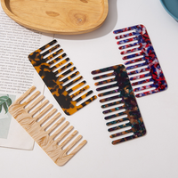 DongDong Maßgefertigte Schildpatt-Haarkämme mit Breiten Zähnen Ohne Griff Entwirrender Styling-Acetat-Kamm mit Logo
