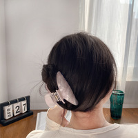 DOWELL Grande pince à cheveux coréenne transparente en acétate, style requin, élégante, pour usage quotidien, accessoires capillaires pour femmes