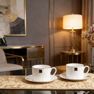 Juego de Taza y Platillo de Café Minimalista y Elegante, Porcelana China Tallada, Apto para Lavavajillas y Microondas, Regalo Ideal para el Té de la Tarde - Product Image 6