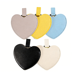 <span class=keywords><strong>Espejo</strong></span> de Maquillaje de Bolsillo con Forma de Corazón, Giratorio, con Cubierta de Cuero PU y Logotipo Personalizado, Mini <span class=keywords><strong>Espejo</strong></span> de Acero Inoxidable, Marca Privada - Product Image 4
