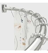 Tringle <span class=keywords><strong>de</strong></span> douche courbée Minglang, réglable et antirouille, pour salle <span class=keywords><strong>de</strong></span> bain (nouvelle version, nécessite perçage) - Product Image 5