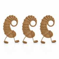 Décoration Nautique Côtière pour Maison de Plage, Artisanat en Corde de Jute Tressée à la Main et Coquillages, 50cm de Long, 30cm de Haut, 9mm d'Épaisseur