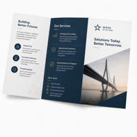 Brochure d'entreprise personnalisée à trois volets, imprimée en quadrichromie, pour catalogue de produits et salons professionnels