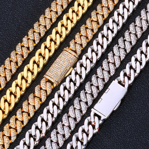 Fealux Pass Tester VVS Moissanite Diamante da Laboratorio Argento 925 Collana a Catena 10mm Bracciale a Catena Miami Cuban Link Bracciali Hip Hop - Product Image 4