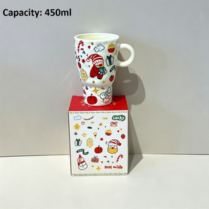 Taza de Cerámica con Dibujos Animados Navideños de 450 ml, Apta para Microondas, Resistente al Calor, para Uso Doméstico, Reutilizable, para Regalos - Product Image 5