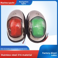 Feu de navigation latéral en acier inoxydable à LED pour yacht, petit bateau, signalisation de canal, accessoires de navire