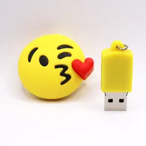 Kalem sürücü USB yüz ifadesi 64GB 128GB yüz ifadesi şekli PVC 2d 3d USB Flash sürücü