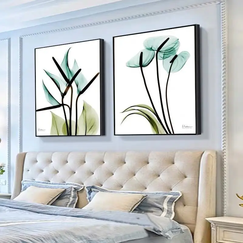 Großhandel gerahmte Kunstdruck gerahmte Set abstrakte Blumen botanische Ps Illustration Wand kunst