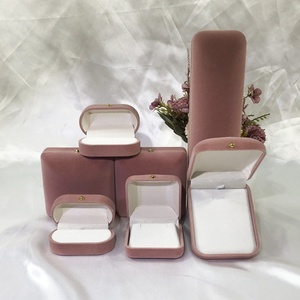 Gold Buckle Bronzing Flocked Rectangular Jewelry <b>Box</b> for <b>Ring</b> Earring Pendant Necklace Bracelet Storage Packaging Fashionable - Product Image 3