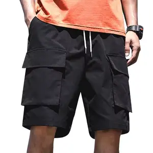 Casual Summer Custom Breathable Sports Blank Baggy Shorts With Drawstring Men's Side Snap Nylon Shorts