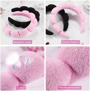 Macaron Color Sponge Headband 4Pcs Set High Puff Face Slimming Sunflower Hair Clip <strong>Scrunchie</strong> Makeup Sponge Daily Skincare Kit - Product Image 4