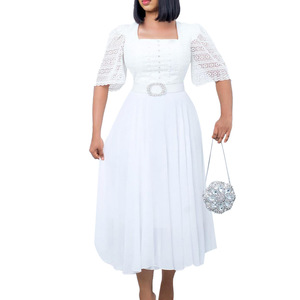 Abito da donna in pizzo a manica corta <span class=keywords><strong>abbigliamento</strong></span> donna donna donna Over Size <span class=keywords><strong>Casual</strong></span> Plus Size abito da donna - Product Image 6