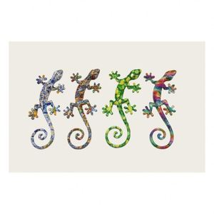 Grande décoration murale 3D en forme de gecko, lézard en résine fait main, art mural suspendu pour l'extérieur, aimants de réfrigérateur pour la maison - Product Image 1