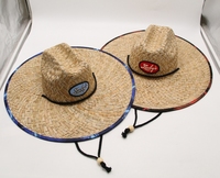 Tapis Herbe Creux Herbe Tissé À La Main Hommes Américains Unisexe Style Sauveteur Surf Chapeau De Paille Pêche En Plein Air Panama Chapeau