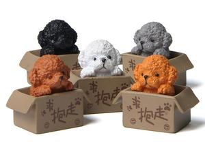 बॉक्स में टेडी कुत्ते प्लास्टिक रचनात्मक मूर्तियों कार सजावट घर पिल्ला गुड़िया - Product Image 5