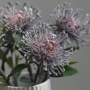 Y-H081INS fiori artificiali crisantemo floccaggio leucospermum <span class=keywords><strong>puntaspilli</strong></span> per la decorazione domestica di nozze - Product Image 3