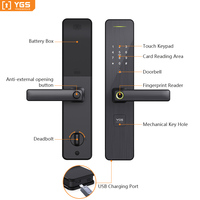 Cerradura Inteligente para el Hogar con Huella Dactilar, Duradera, Antioxidante, de Aleación de Aluminio, Entrada sin Llave, Contraseña, Bluetooth, Basada en la Nube, Wifi