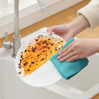 Rollo de 50 Paños de Limpieza de Microfibra Reutilizables de 25*25cm y 180gsm, Modernos, Absorbentes de Agua, de Secado Rápido, para Cocina