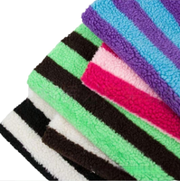 Tissu jacquard rayé bicolore en polaire de polyester texturé, avec logo personnalisé, pour vêtements, jouets, sellerie automobile, canapés et sacs