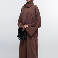 Abaya Fermée sur Mesure pour Femme avec Logo Brodé, Faible MOQ, Service OEM, Vêtement Islamique, Abayas Pudiques pour Femmes Musulmanes