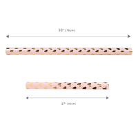 Papier cadeau brillant métallisé en forme de cœur, design tendance, rouleau de papier couché double face pour décoration de fête
