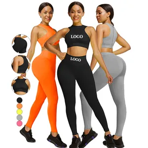 HEXIN Leggings sportivi donna pantaloni da Yoga senza cuciture controllo della pancia pantaloni Fitness elastici in tinta unita pantaloni Push Up Running