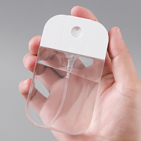 Transparente Luxus 35ml 45ml 50ml Tragbare Handdesinfektionsmittel-Sprühflasche mit Schlüsselanhänger Nachfüllbare Flache Kreditkarten-Größe Siebdruck