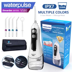 Waterpulse V580 - Mini fio dental portátil recarregável para viagem, irrigador de água oral sem fio, portátil à mão