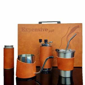 Ensemble cadeau moulin à café style vintage, cafetière Moka, tasse de voyage extérieure, acier inoxydable 304, boîte cadeau personnalisable - Product Image 5