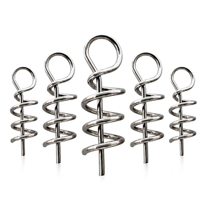 Ver de pêche manivelle crochet goupille de centrage appâts de pêche leurre souple plates-formes loquet fixe aiguille ressort torsion serrure accessoires - Product Image 1