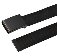 Ceinture de golf pour homme, coupe ajustée, ceinture en toile décontractée pour l'extérieur avec boucle à rabat noire personnalisable