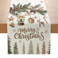 Nouvelle Collection : Chemin de Table Réutilisable et Personnalisable en Tissu Lin Imprimé Arbre de Noël à Carreaux Rouges et Noirs pour Décoration de Fêtes à Domicile