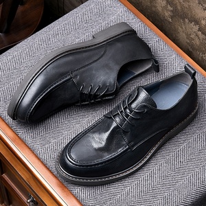 Men's Brown Genuine Leather Business Formal <b>Shoes</b> Stylish British Style Gentleman's Cowhide <b>Height</b> <b>Increasing</b> Autumn <b>Shoes</b> - Product Image 4