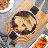 Nouvelle conception de batterie de cuisine qui fait gagner du temps, en acier inoxydable 304, compatible gaz et induction, avec deux poignées, autocuiseur